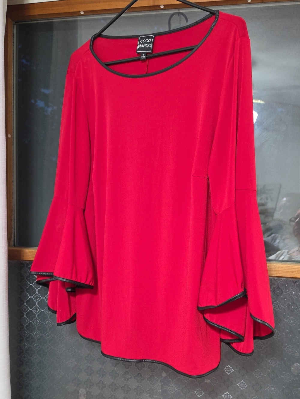 Witchy/Fun Red Ruffle Sleeve Women's Top